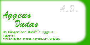 aggeus dudas business card